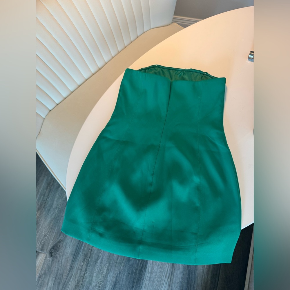 Meshki Teal Strapless Dress